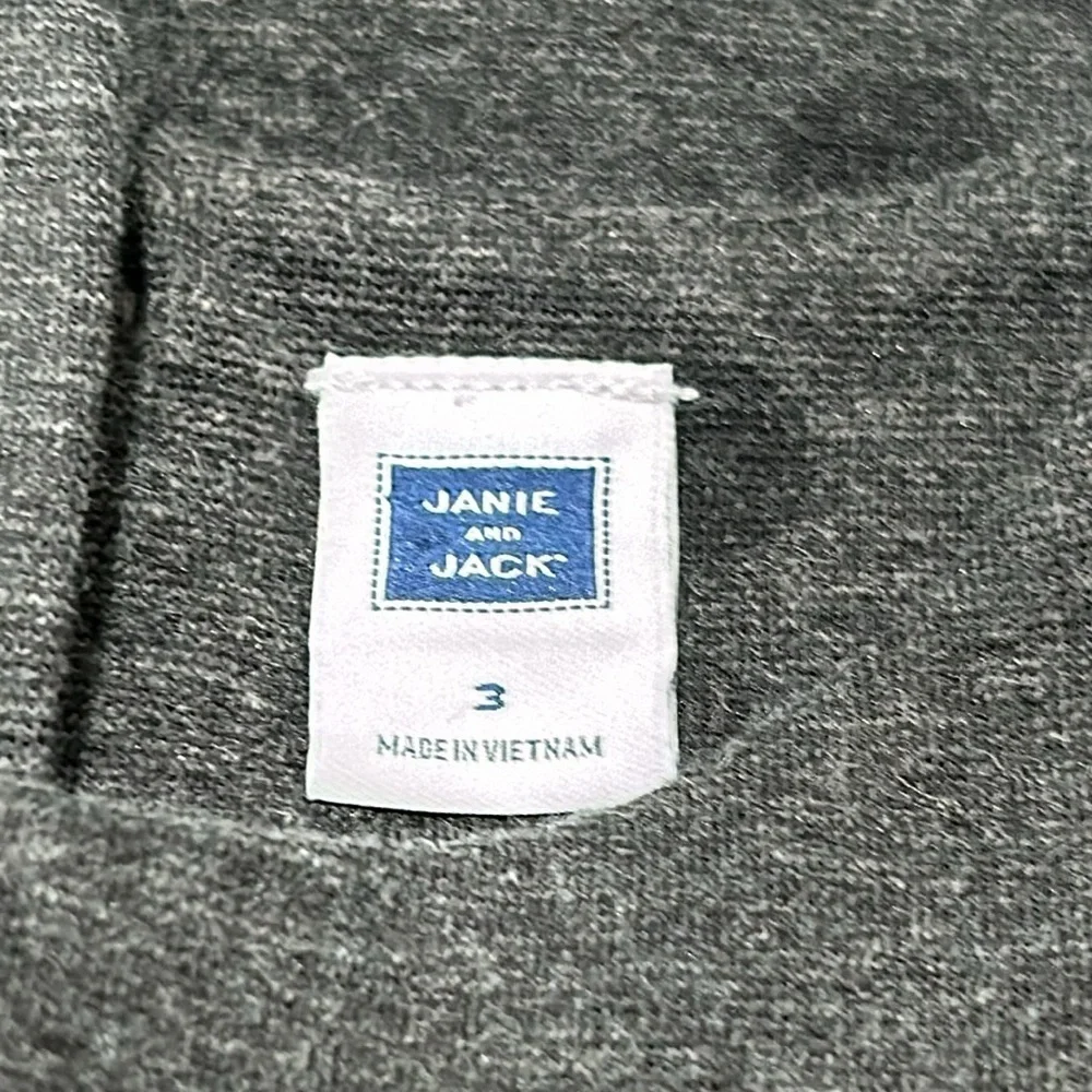 Janie and jack girls bow gray dress size 3 GUC